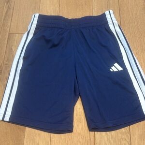 Adidas Kids Blue Shorts with White Stripes